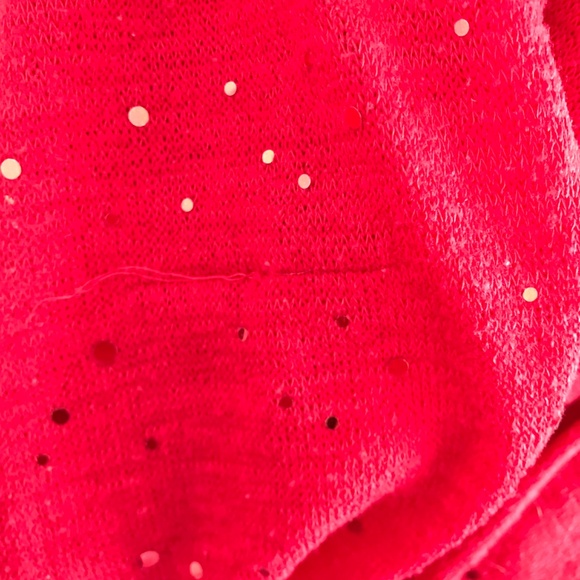 Bloome de jeune fille Red Round Neck Sequin Ruffle Half Sleeve Dress Midi - Picture 7 of 9